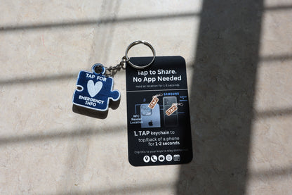 NONVERBAL NeuroSafe Autism Mom Dad Caregiver emergency keychain tag