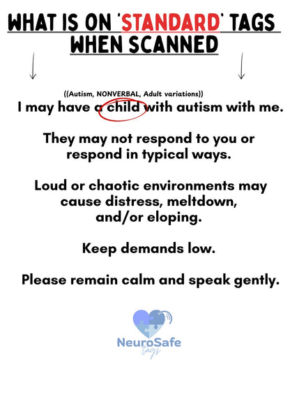 NONVERBAL NeuroSafe Autism Mom Dad Caregiver emergency keychain tag