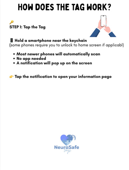 NONVERBAL NeuroSafe Autism Mom Dad Caregiver emergency keychain tag